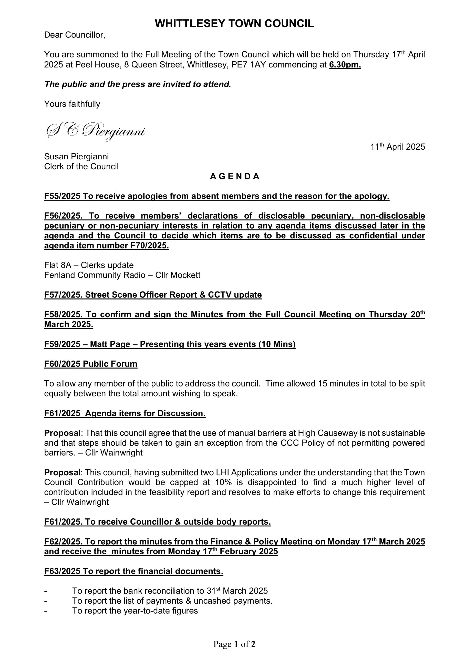 Full Council 17/04/2025