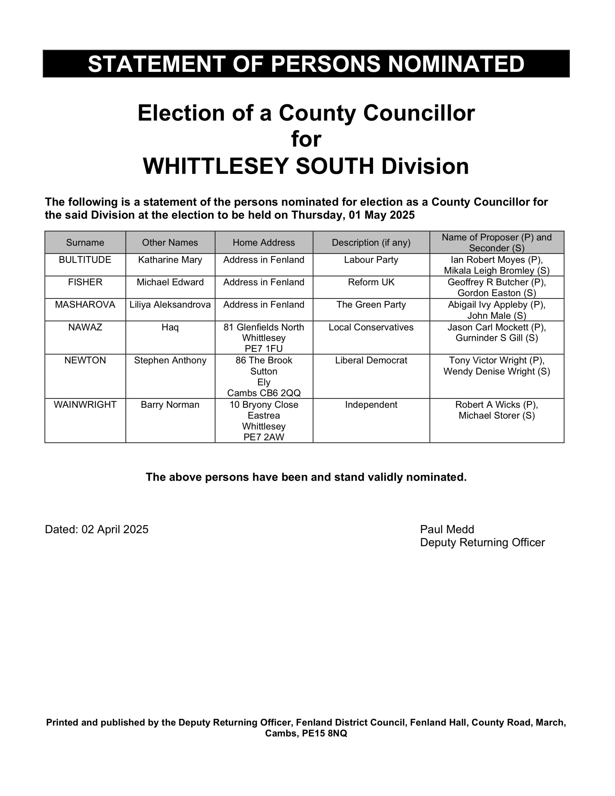 Nominations are Announced!